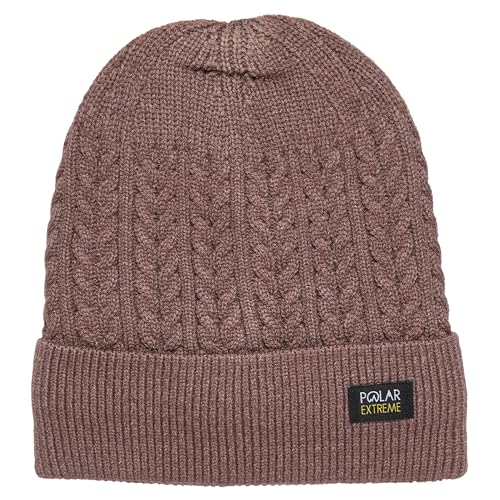 Polar Extreme Men's Sherpa-Lined Knit Winter Hat – Warm, Gift for Dad, Cold Weather - color: Beige