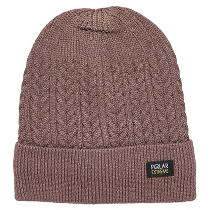 Polar Extreme Men's Sherpa-Lined Knit Winter Hat – Warm, Gift for Dad, Cold Weather - color: Beige