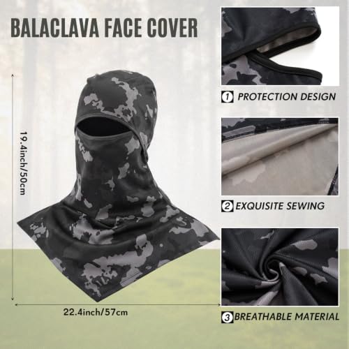 SATINIOR 3 Pcs Summer Balaclava - color: Black and Camouflage Color