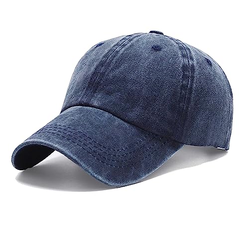 NPJY Baseball Cap Golf Dad Hat Adjustable Original Classic Low Profile Hat - color: Blue(washed)