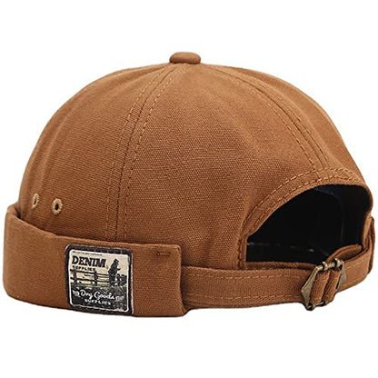 XYIYI Mens Docker Cap Brimless Hats Skullcap Worker Sailor Cap Rolled Cuff Retro Beanie Hat - color: Khaki