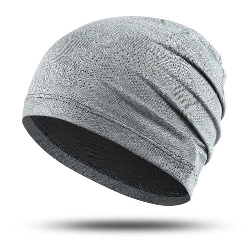 WTACTFUL Cooling Breathable Skull Cap Men Women, Sweat Wicking 1-2-4 Pack - color: 1 Piece - Linen Gray