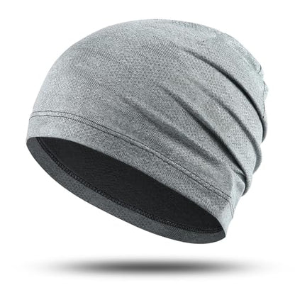 WTACTFUL Cooling Breathable Skull Cap Men Women, Sweat Wicking 1-2-4 Pack - color: 1 Piece - Linen Gray