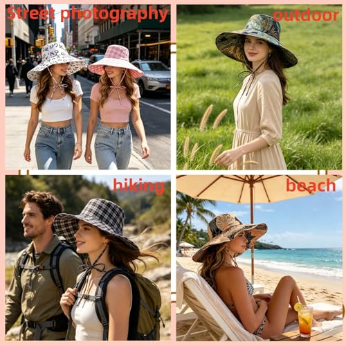 Women's Wide Brim Sun Hat Foldable Fisherman Hat Summer Hat for Beach Travel Outdoor Fashion Lightweight Packable Cap - color: Foliage Orange