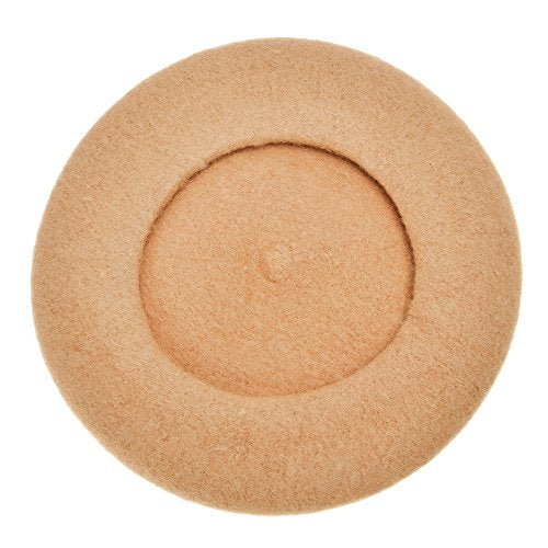 ZLYC Wool French Beret Hat Solid Color Classic Artist Cap for Women - color: Camel