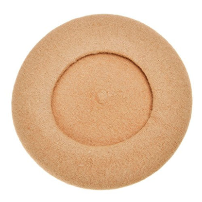 ZLYC Wool French Beret Hat Solid Color Classic Artist Cap for Women - color: Camel