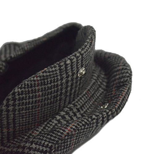 Wonderful Fashion Men's Herringbone Wool Tweed Newsboy IVY Cabbie Driving Hat - color: Dark Grey