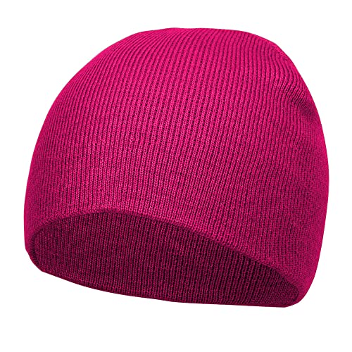 TOP HEADWEAR Cuffless Beanie for Men Women, Unisex Short Beanies Skull Cap - color: Magenta