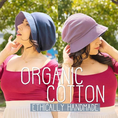 CHARM Reversible Organic Cotton Sun Hat - color: Brown & Beige Gray