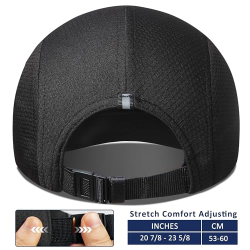 GADIEMKENSD Women's Race Day Running Cap Performance Mesh Hat - Excellent Ventilation, Lightweight, Reflective Safety - color: Black