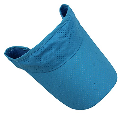Mens Summer Quick-Dry Run Long Brim Empty Top Baseball Tennis Sun Hat Cap Visor - color: Lake Blue