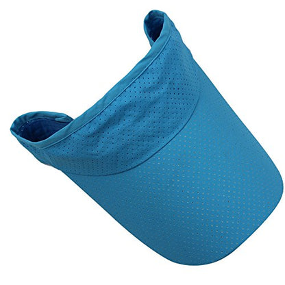 Mens Summer Quick-Dry Run Long Brim Empty Top Baseball Tennis Sun Hat Cap Visor - color: Lake Blue