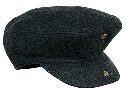 EPOCH Men's Herringbone Wool Tweed Newsboy Ivy Cabbie Driving Cap - color: 1581-charcoal, size: Large