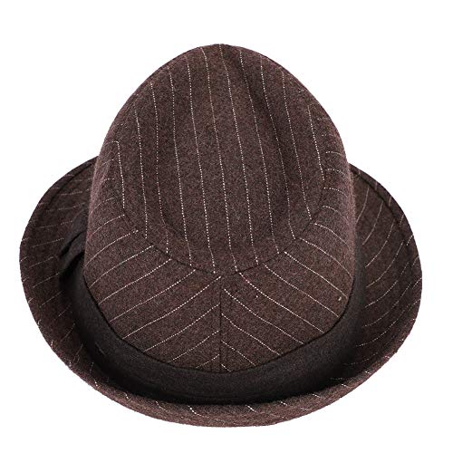 Unisex Fedora Hat Classic Trilby Hats Short Brim Panama Jazz Hat - color: Brown