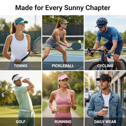 LONGLONG Sports Sun Visor Hat with Non-Slip Toggle Breathable for Women Men - color: Black