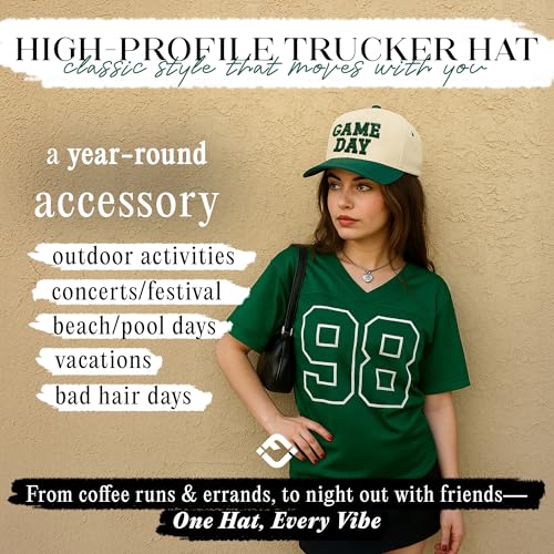 Funky Junque Trucker Snapback Hat - color: Game Day - Green/Beige