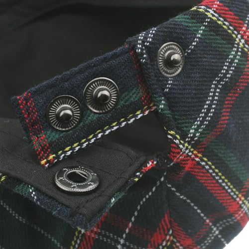 QHFHULV Newsboy Cap for Men Cotton Flat Gatsby Ivy Golf Cabbie Driving Hat - color: Plaid Navy