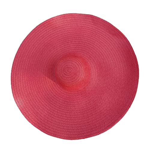 Oversized Beach Sun Hat for Women Foldable Large Wide Brim Hats Packable Roll up Floppy Cap Summer UV Protection Hat - color: Red