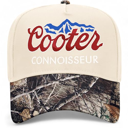 Connoisseur Trucker Hat | Funny Meme Party Trendy Cowboy Beer | Premium Snapback Hat for Men & Women - color: Tree Camo/Natural