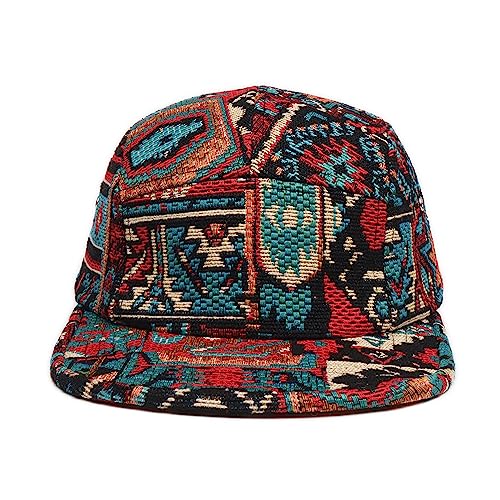 5 Panel Camper Hat | Multi-Color Unique Designs | Caps for Men & Women | Large or X-Large - color: Chenille Red, size: 7 1/4-7 3/8