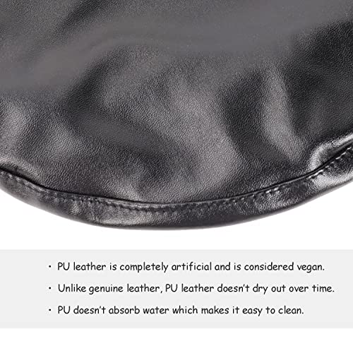 Wheebo PU Leather Berets for Women French Beret Hats Artist Painter Hat Classic Solid Style - color: Black