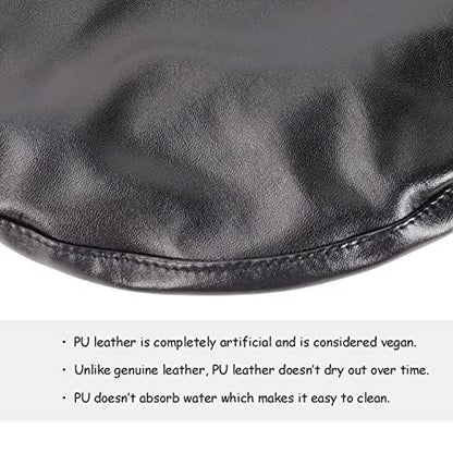 Wheebo PU Leather Berets for Women French Beret Hats Artist Painter Hat Classic Solid Style - color: Black
