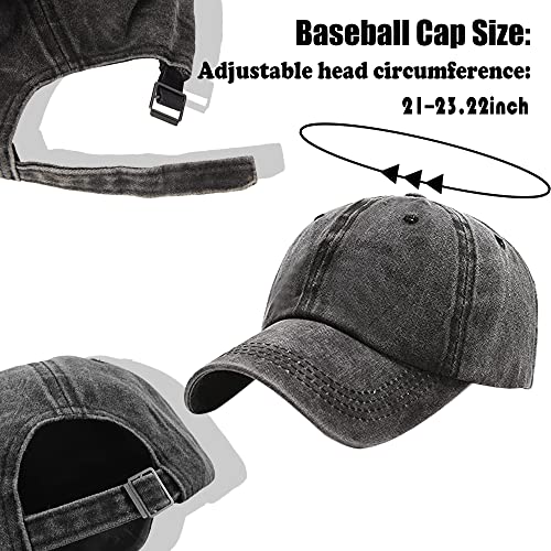 3 Pack Washed Plain Vintage Baseball Cap Cotton Adjustable Twill Bulk Low Profile Classic Dad Hat for Men/Women - color: Black+brown+khaki