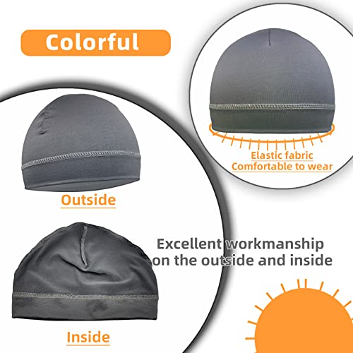 6 Pcs Skull Cap Sweat Wicking Helmet Liner Breathable Cycling Beanie Running Sports Hat Cooling Head Wraps for Men - color: Colorful Pack