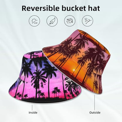 Bucket Hat Hat Reversible Fisherman Hats Double Sided Wearing Women Men - color: Black13