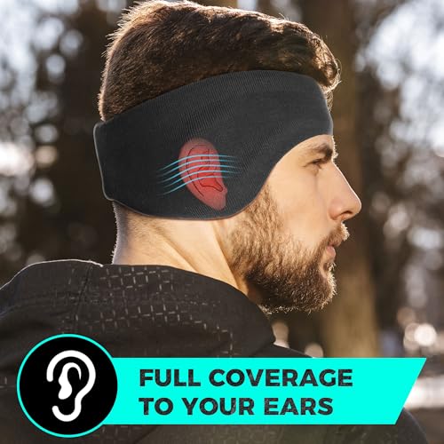 WTACTFUL 1-2 Pack Ear Muffs Ear Warmers, Winter Extra Thick Fleece for Men - color: Black