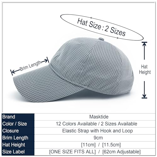 Long Brim Golf/Running Hat Full Mesh Baseball Cap Breathable - color: Light-grey, size: X-Large-XX-Large