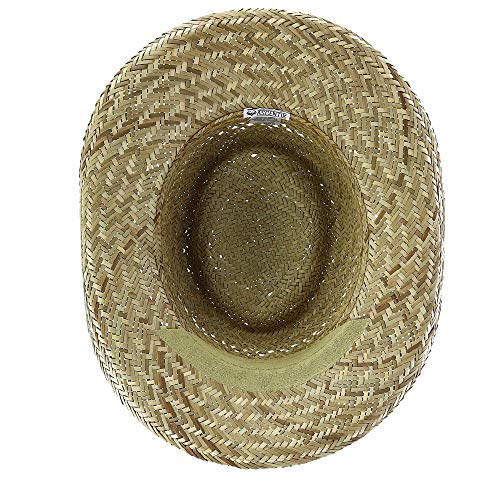 Rush Straw Gambler Hat with Wide Brim - size: X-Large