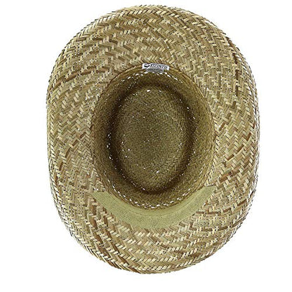 Rush Straw Gambler Hat with Wide Brim - size: X-Large