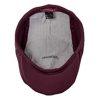 Men Ivy Cap Cotton Twill Newsboy Flat Hat - color: Burgundy, size: 7 5/8