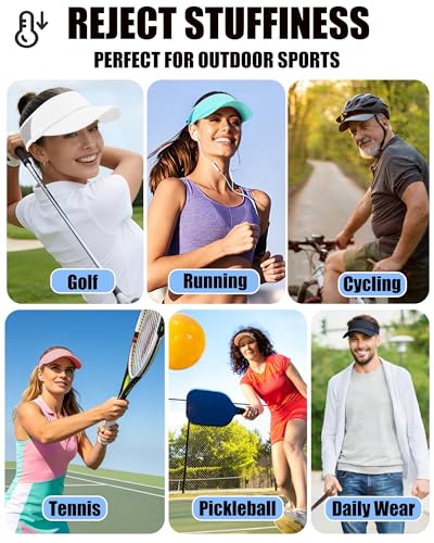 Sports Sun Visors Hat Women Men,Lightweight Cooling Stretchy Visor - color: 1-white
