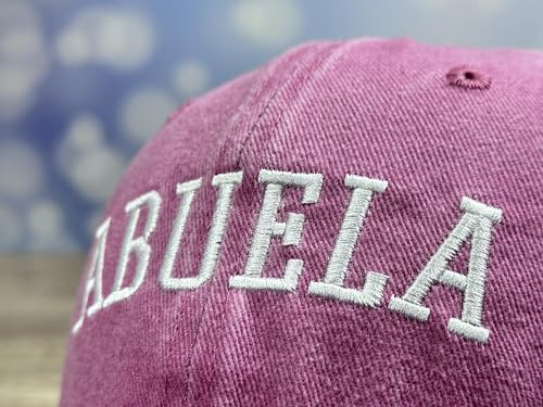 Family Titles Baseball Hat for Grandparents Parents, Relatives Gift - color: Abuela (Washed Pink)