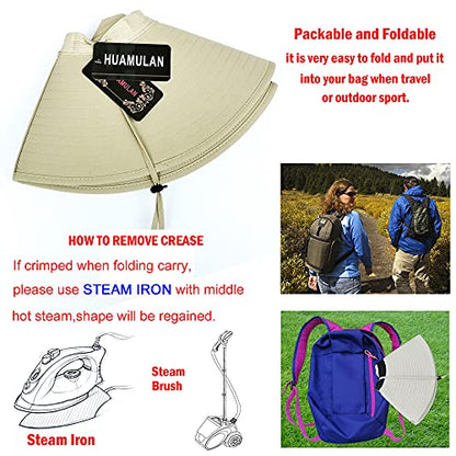 HUAMULAN Men Wide Brim Sun Hat Summer Outdoor Women Bucket Fishing Hats - color: Hn004-lightgray