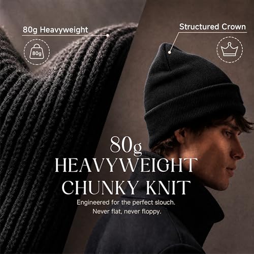 Winter Beanie Men Women Heavyweight Stretch Knit Cuffed Hat - color: Light Cyan