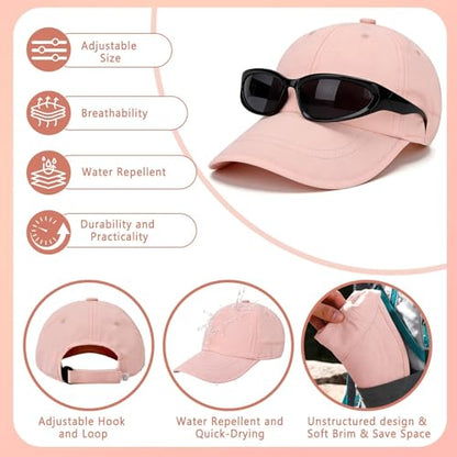ZOORON Soft Brim Baseball Cap Low Profile Unstructured Dad Hat, Adjustable Washer Friendly Sport Hats for Golf Running - color: 1pack-pink