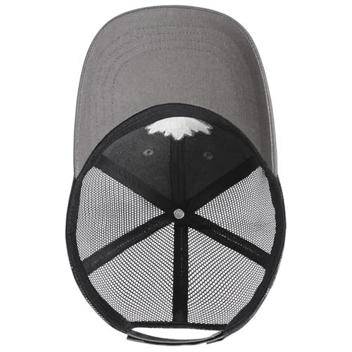 BASSDASH Altimate Fishing Hat Mesh Back for Men Women Adjustable Baseball Trucker Cap - color: Dark Grey Fish Maple