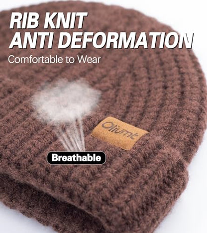 Fisherman Short Beanie Hats for Men, Knit Skull Cap Cuff Trawler Hat Mens Stylish Watch Cap Winter Warm Hat for Daily Wear - color: Khaki