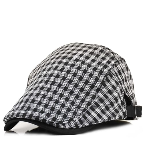Women's Berets: Black Houndstooth Red Beret Hats for Women Fall Winter Fashion Outfit - color: Advance-plaid-black