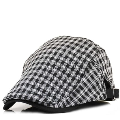 Women's Berets: Black Houndstooth Red Beret Hats for Women Fall Winter Fashion Outfit - color: Advance-plaid-black