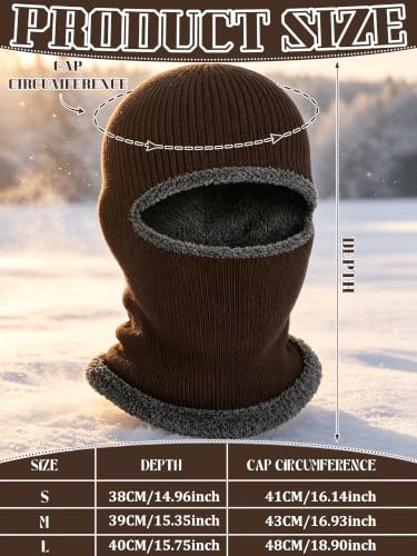 Blulu Ski Knitted Mask for Men,1 Hole - color: Coffee, size: Medium