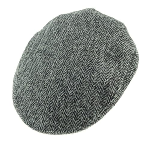 Harris Tweed County Cap Green Heringbone - color: Grey Herringbone, size: Medium