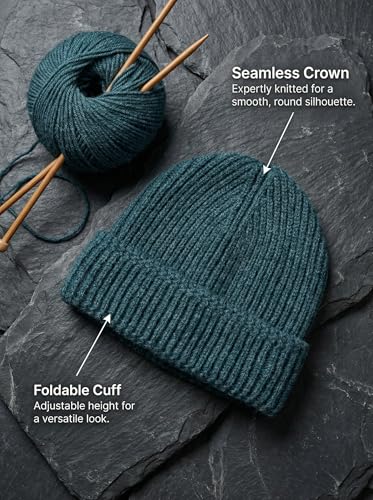 Beanie for Men Women Unisex Winter Hat Cuffed Thick Chunky Knitted Beanies Skull Cap - color: Royal Blue