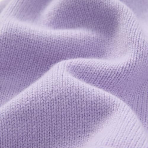 100% Merino Wool Slouchy Beanie Hat, Women Warm Winter Caps Soft, Ladies Breathable & Cozy Stretchy Knitted Skull Cap - color: Lavender Purple