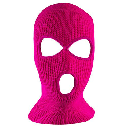 Super Z Outlet Knit Sew Acrylic Outdoor Full Face Cover Thermal Ski Mask One Size Fits Most - color: Hot Pink