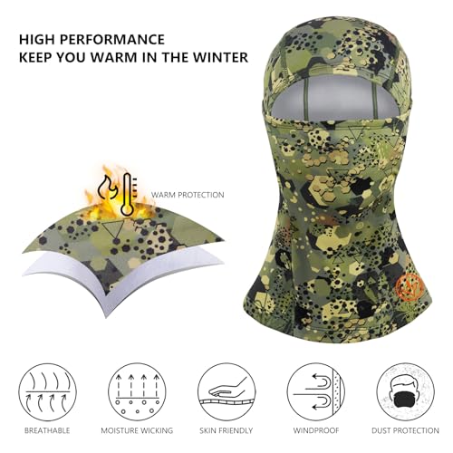 BASSDASH Winter Balaclava Fleece Ski Mask Ninja Hood Neck Warmer Fishing Hunting - color: Open Terrain Ⅱ