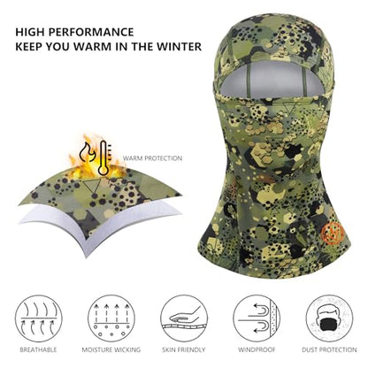 BASSDASH Winter Balaclava Fleece Ski Mask Ninja Hood Neck Warmer Fishing Hunting - color: Open Terrain Ⅱ